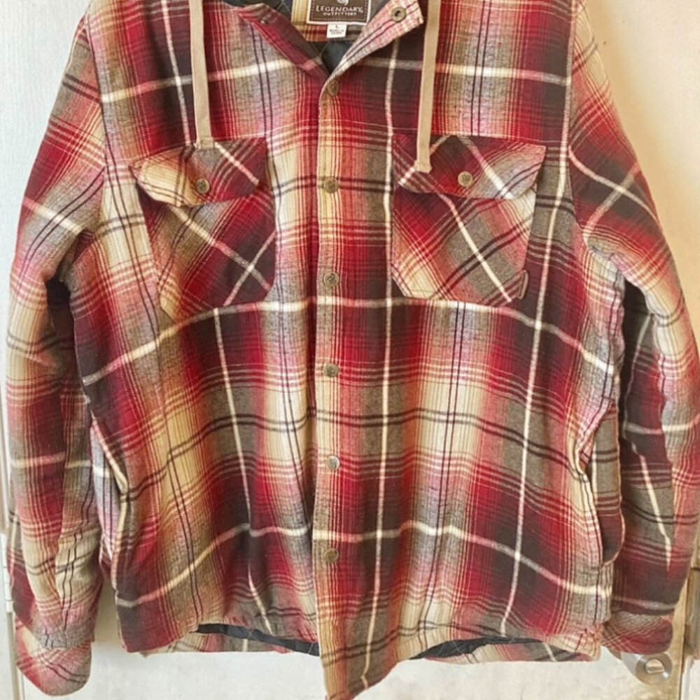 Plaid Casual Utility Jacket (Red/Yellow) - Picture 6 of 9